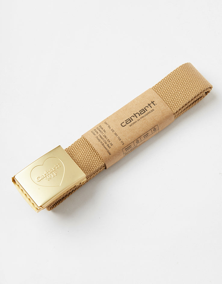Carhartt WIP Heart Clip Web Belt - Dusty H Brown/Gold