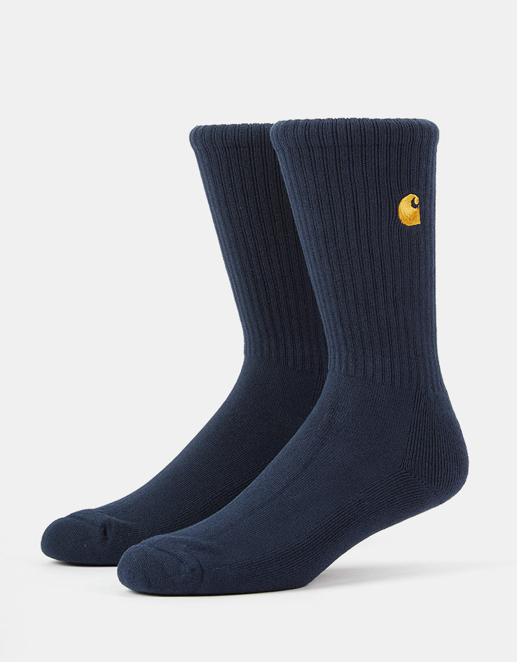 Carhartt WIP Chase Crew Socks - Air Force Blue/Gold