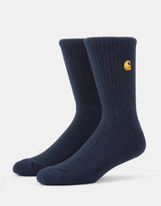 Carhartt WIP Chase Crew Socks - Air Force Blue/Gold