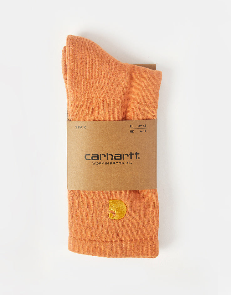Carhartt WIP Chase Crew Socks - Redhaven/Gold