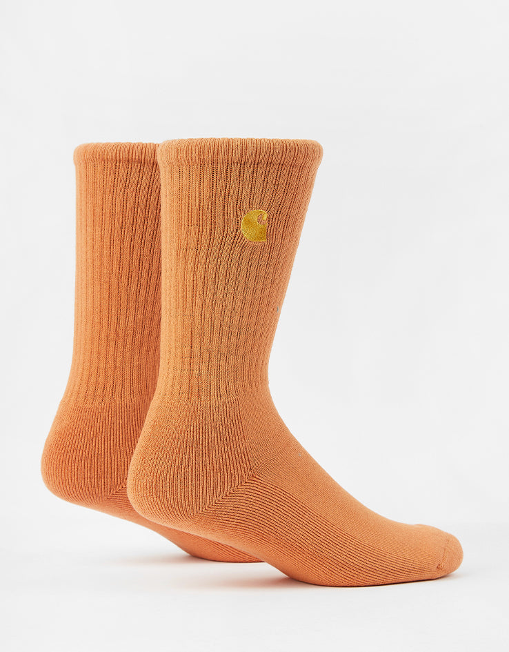 Carhartt WIP Chase Crew Socks - Redhaven/Gold