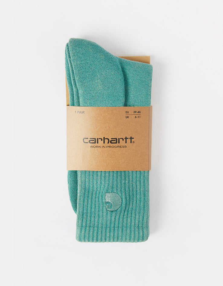 Carhartt WIP Hudson Crew Socks - Saguaro/Chalk Wash