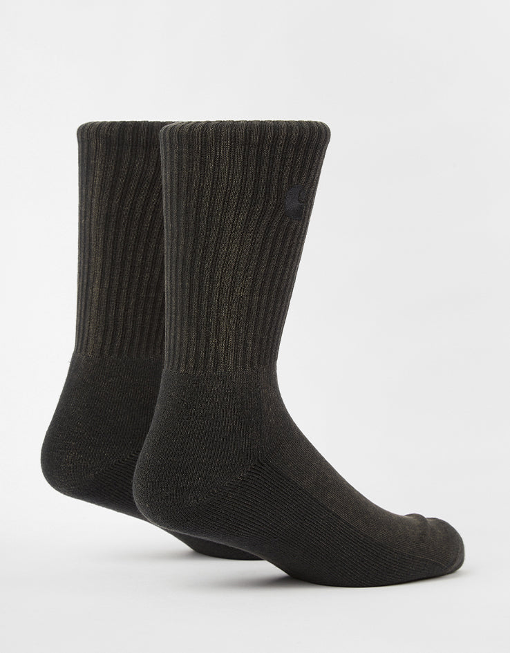 Carhartt WIP Hudson Crew Socks - Black/Chalk Wash