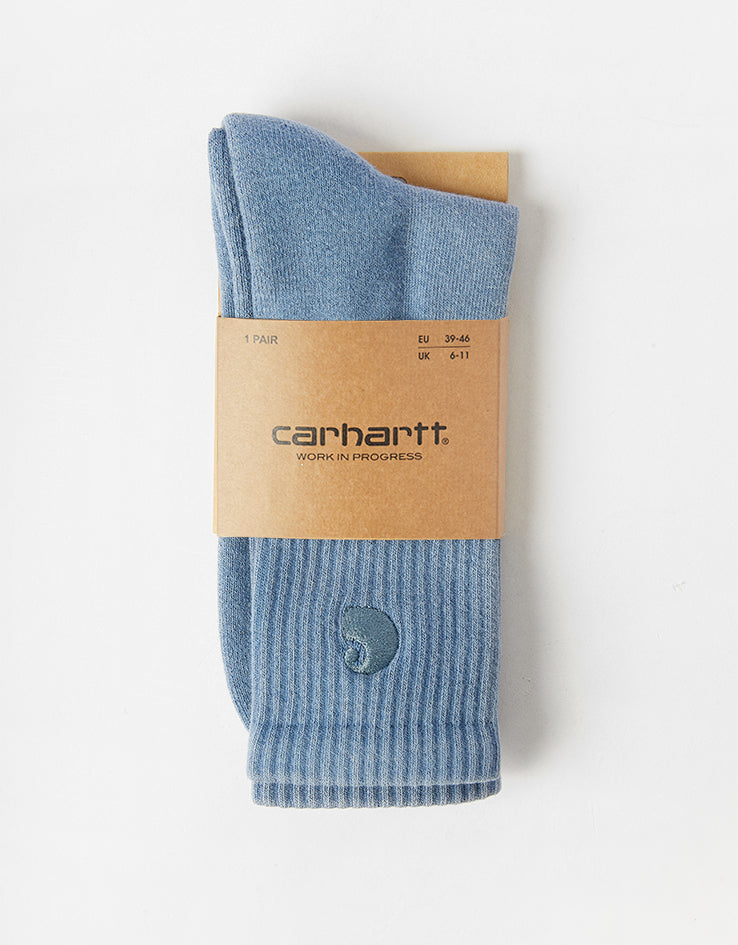 Carhartt WIP Hudson Crew Socks - Sorrent/Chalk Wash