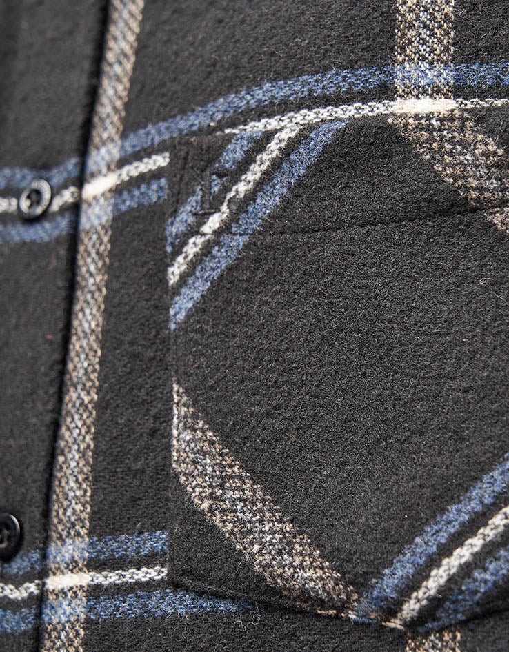 Route One Dutton Flannel Shirt - Black/Blue