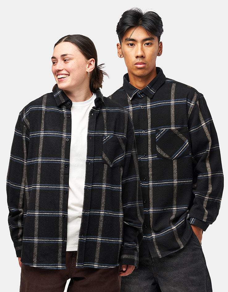 Route One Dutton Flannel Shirt - Black/Blue