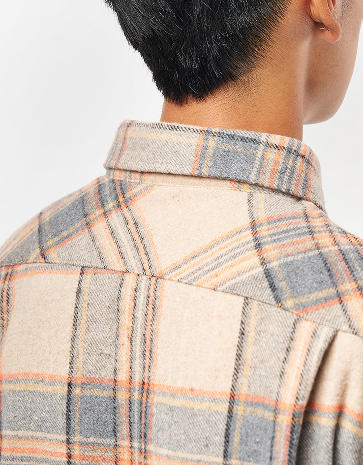 Route One Maddock Flannel Shirt - Beige/Orange