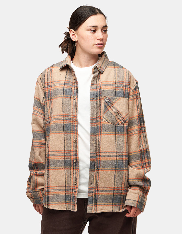 Route One Maddock Flannel Shirt - Beige/Orange