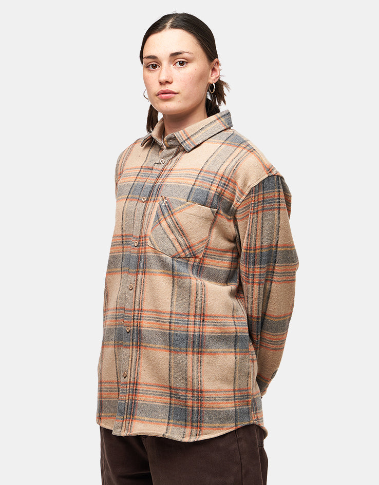 Route One Maddock Flannel Shirt - Beige/Orange