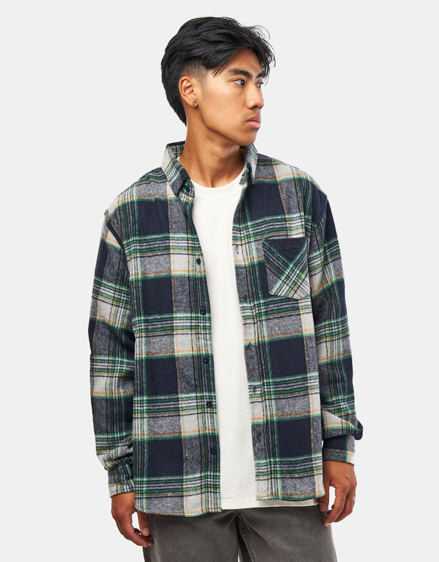Route One Maddock Flannel Shirt - Navy/Green