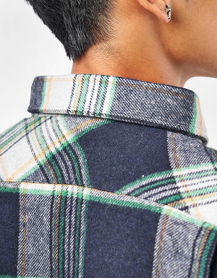 Route One Maddock Flannel Shirt - Navy/Green
