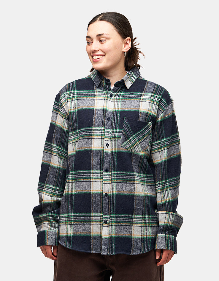Route One Maddock Flannel Shirt - Navy/Green