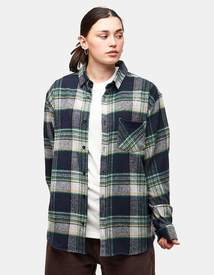 Route One Maddock Flannel Shirt - Navy/Green