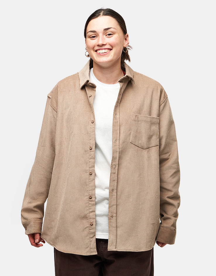 Route One Moby Cord Shirt - Beige