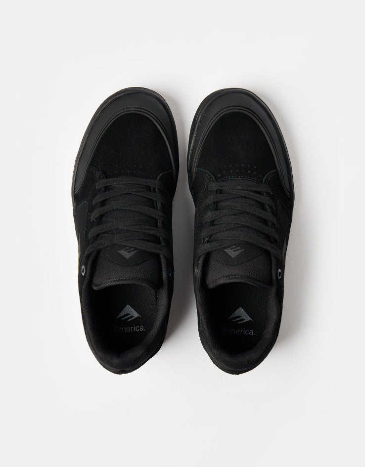 Emerica Heritic Skate Shoes - Black/Black/Gum