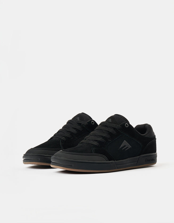 Emerica Heritic Skate Shoes - Black/Black/Gum