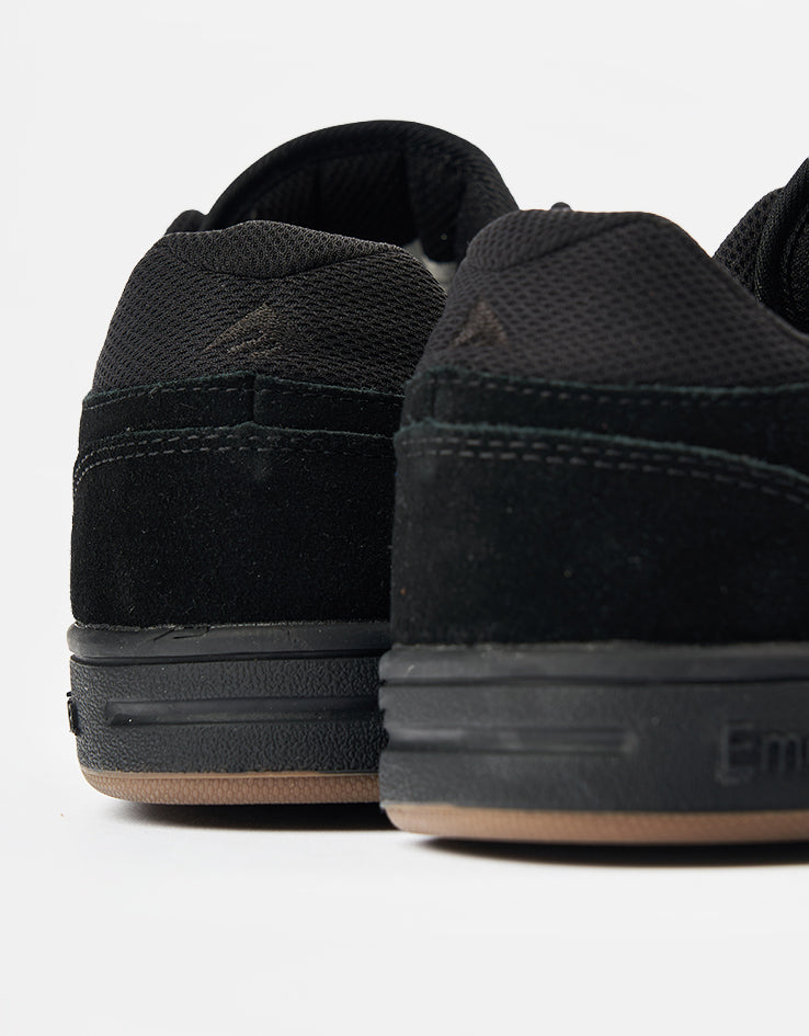 Emerica Heritic Skate Shoes - Black/Black/Gum