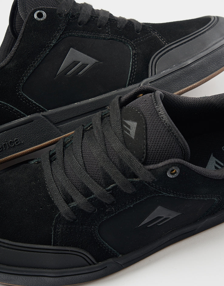 Emerica Heritic Skate Shoes - Black/Black/Gum