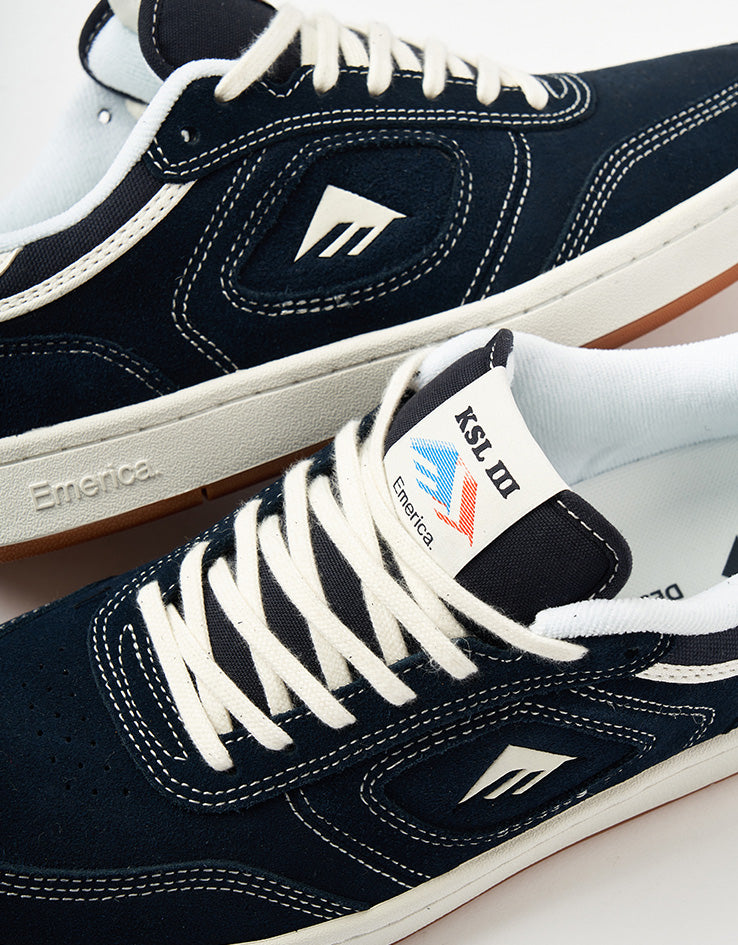 Emerica KSL III Skate Shoes - Navy/Tan