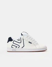 etnies Fader Skate Shoes - White/White/Navy