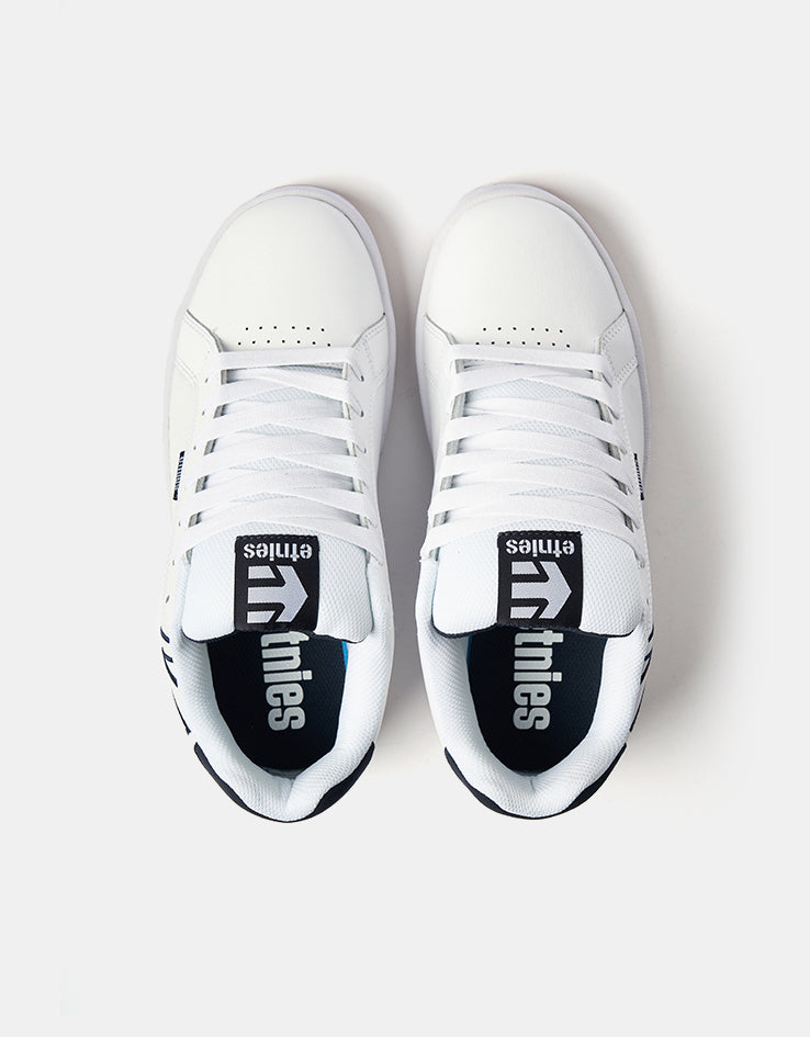 etnies Fader Skate Shoes - White/White/Navy