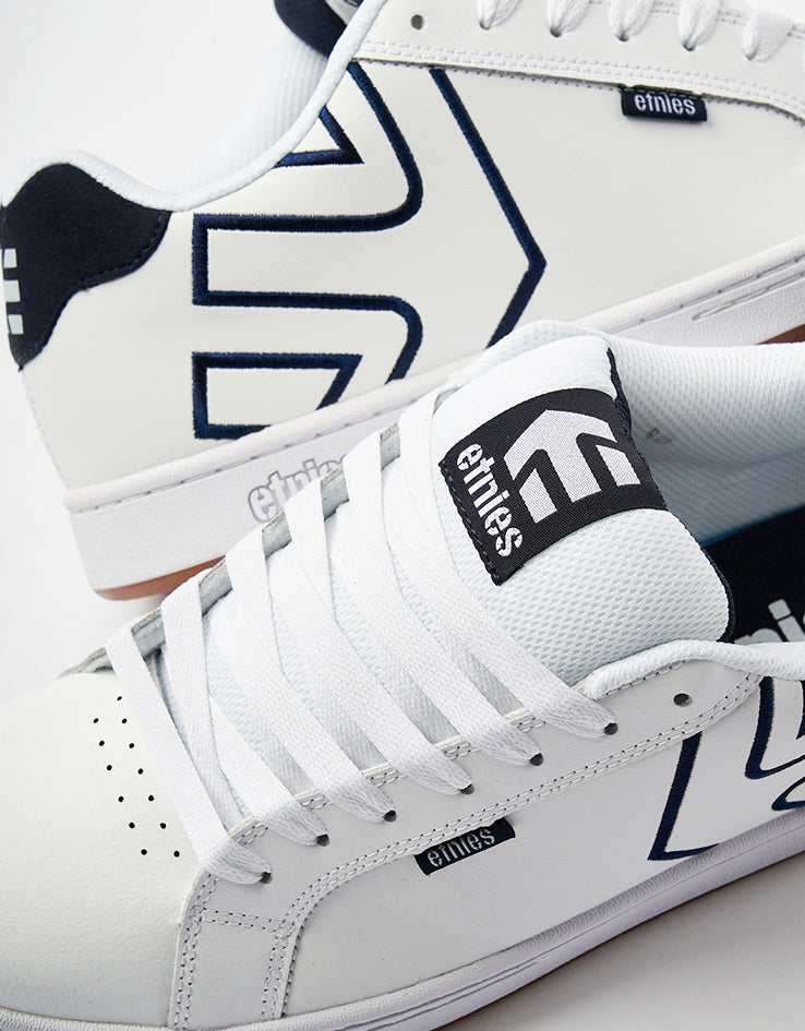 etnies Fader Skate Shoes - White/White/Navy