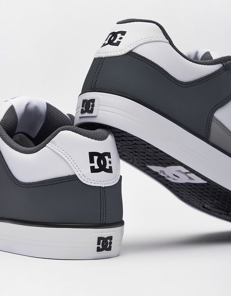DC Pure Skate Shoes - Grey/Grey/White