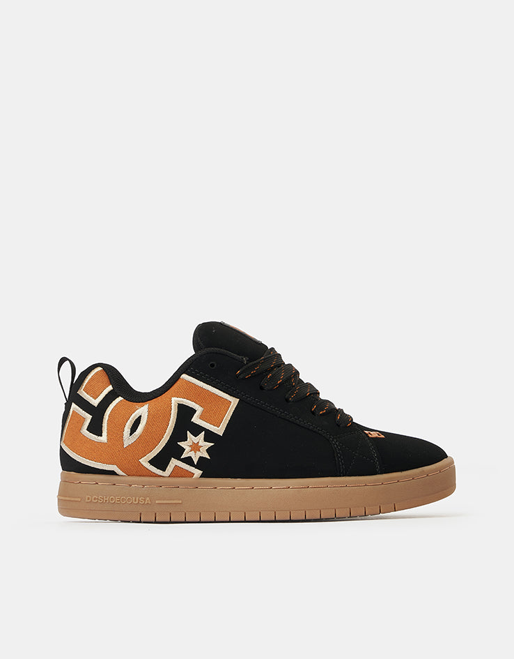 DC Court Graffik Skate Shoes - Black/Brown/Gum