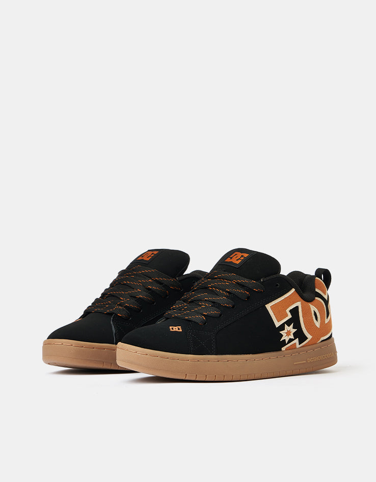 DC Court Graffik Skate Shoes - Black/Brown/Gum