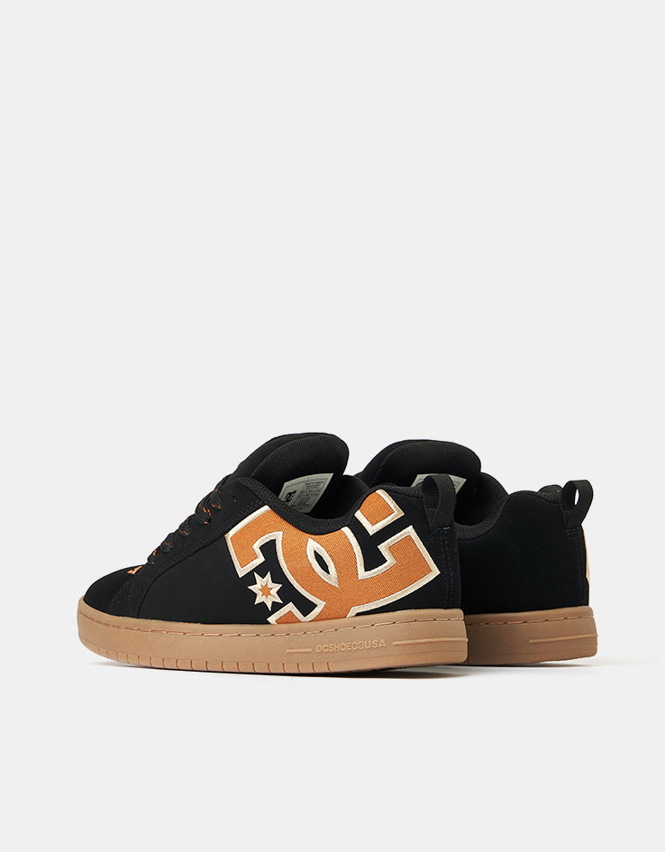 DC Court Graffik Skate Shoes - Black/Brown/Gum