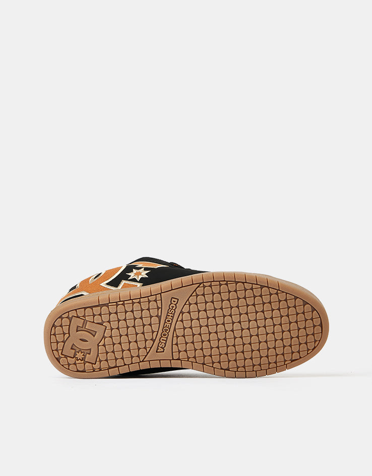 DC Court Graffik Skate Shoes - Black/Brown/Gum