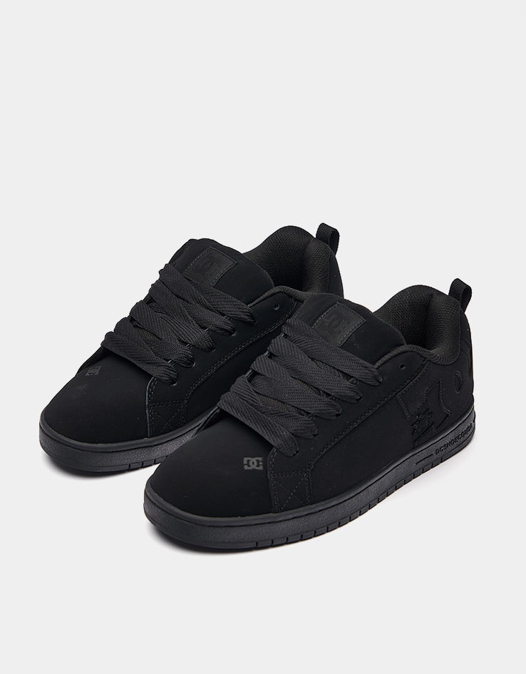 DC Court Graffik Skate Shoes - Black/Black/Black