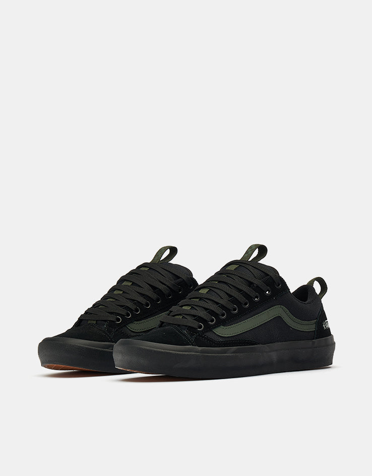 Vans Skate Old Skool 36+ Shoes - (Atiba) Black/Dark Green
