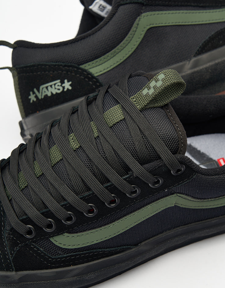 Vans Skate Old Skool 36+ Shoes - (Atiba) Black/Dark Green