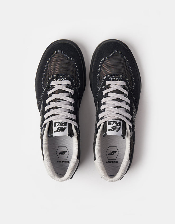 New Balance Numeric 574 Skate Shoes - Black/Grey/Black