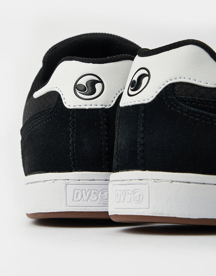 DVS Milan ST Skate Shoes - Black/Black/White Suede