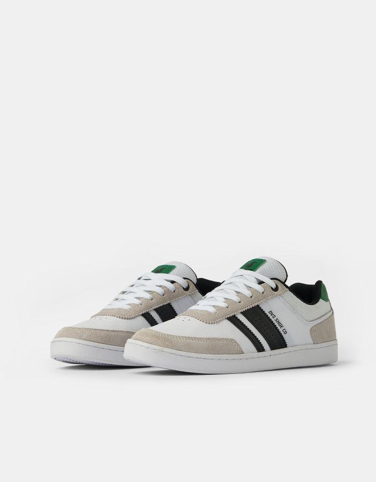 DVS Milan ST Skate Shoes - White/Black/Green Suede