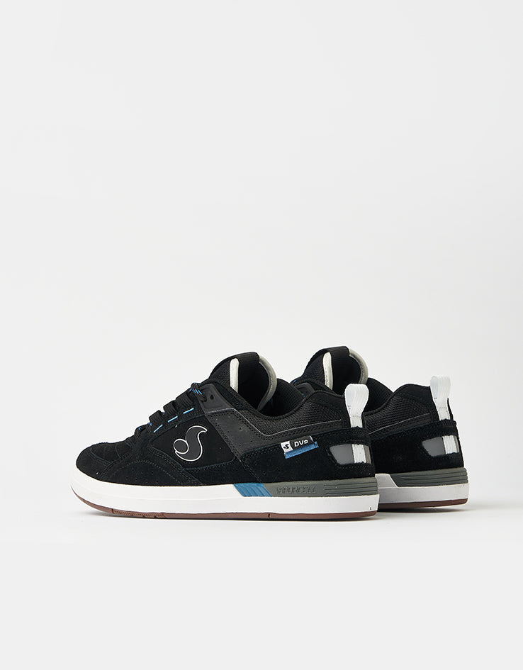 DVS Sureshock Skate Shoes - Black/White/Blue Suede