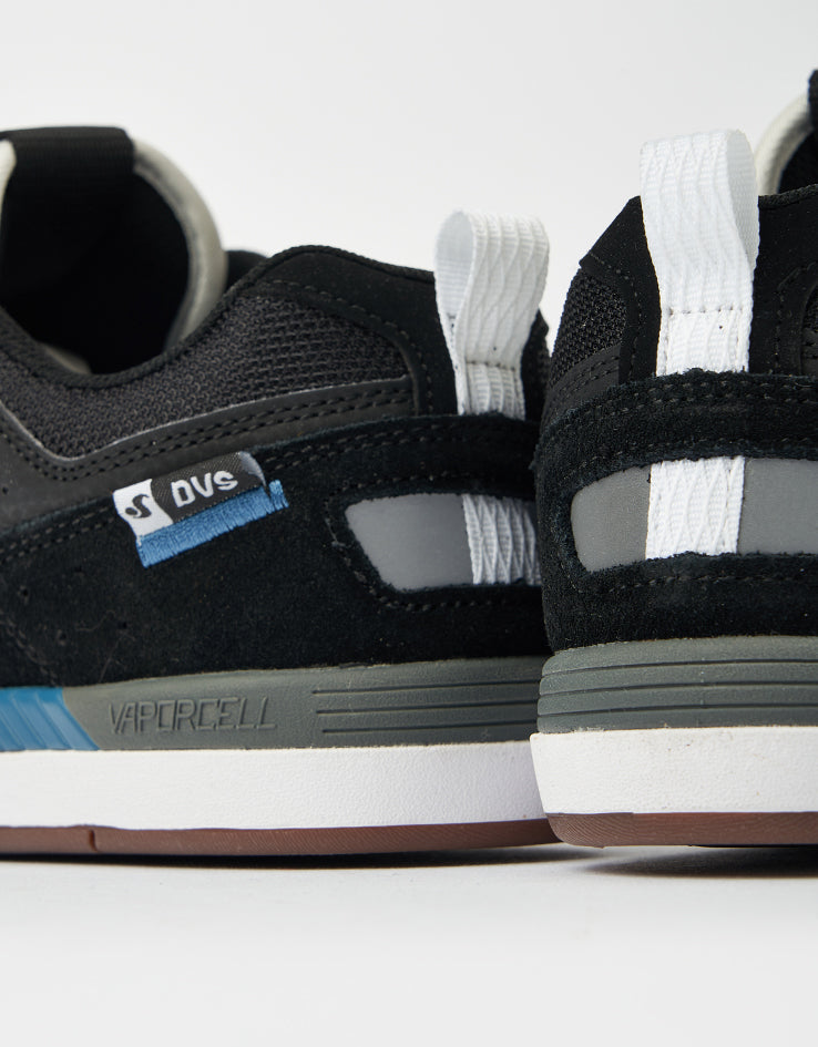 DVS Sureshock Skate Shoes - Black/White/Blue Suede