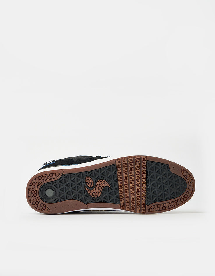 DVS Sureshock Skate Shoes - Black/White/Blue Suede