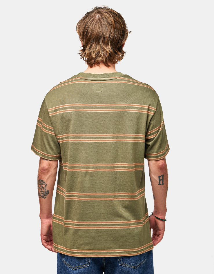 DC Maximize Striped T-Shirt - Bronze Green