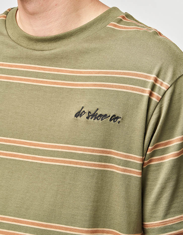DC Maximize Striped T-Shirt - Bronze Green
