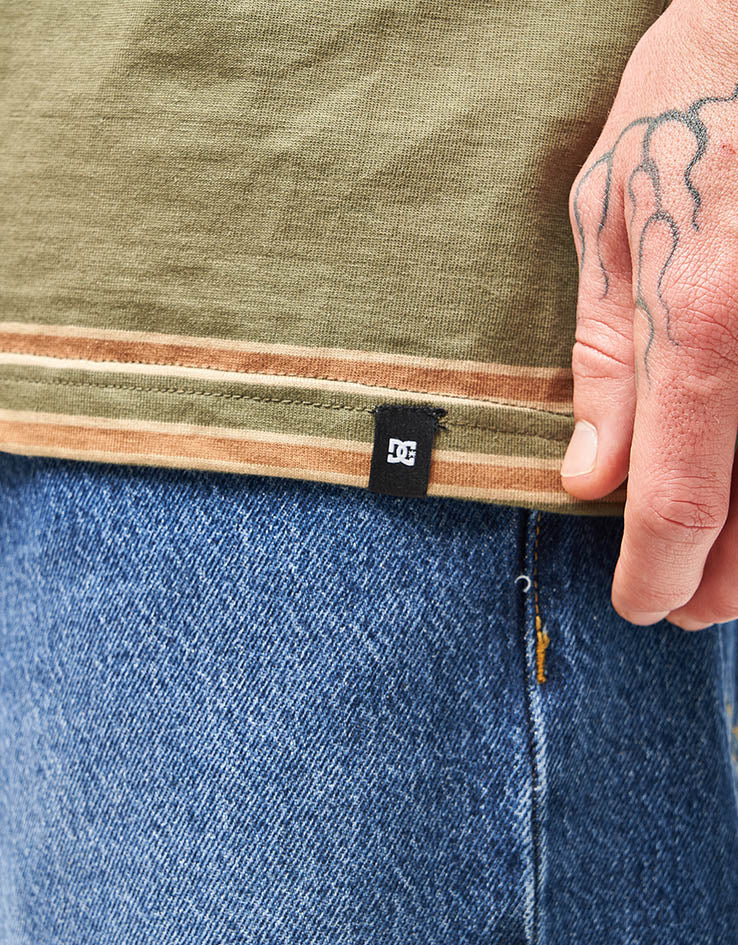 DC Maximize Striped T-Shirt - Bronze Green