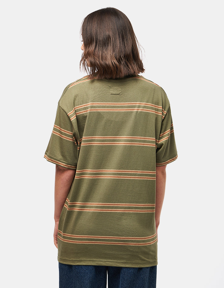 DC Maximize Striped T-Shirt - Bronze Green