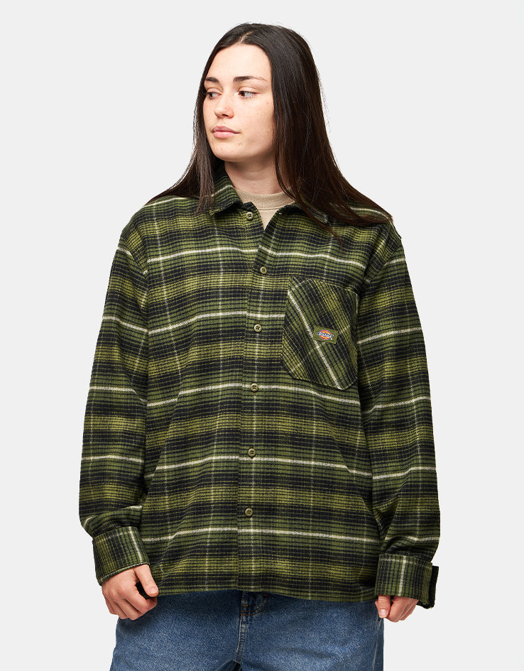 Dickies Forest Check L/S Shirt - Cypress