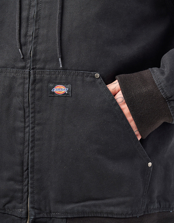 Dickies Hilham Hooded Canvas Jacket - Black