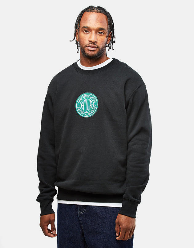 HUF Transit Authority Crewneck - Black
