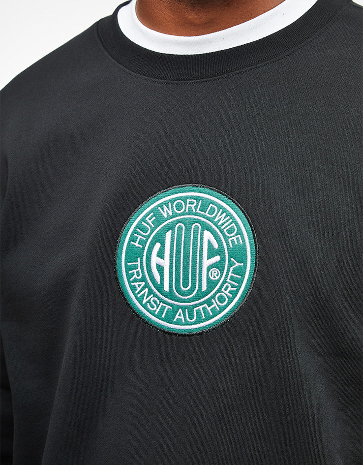 HUF Transit Authority Crewneck - Black