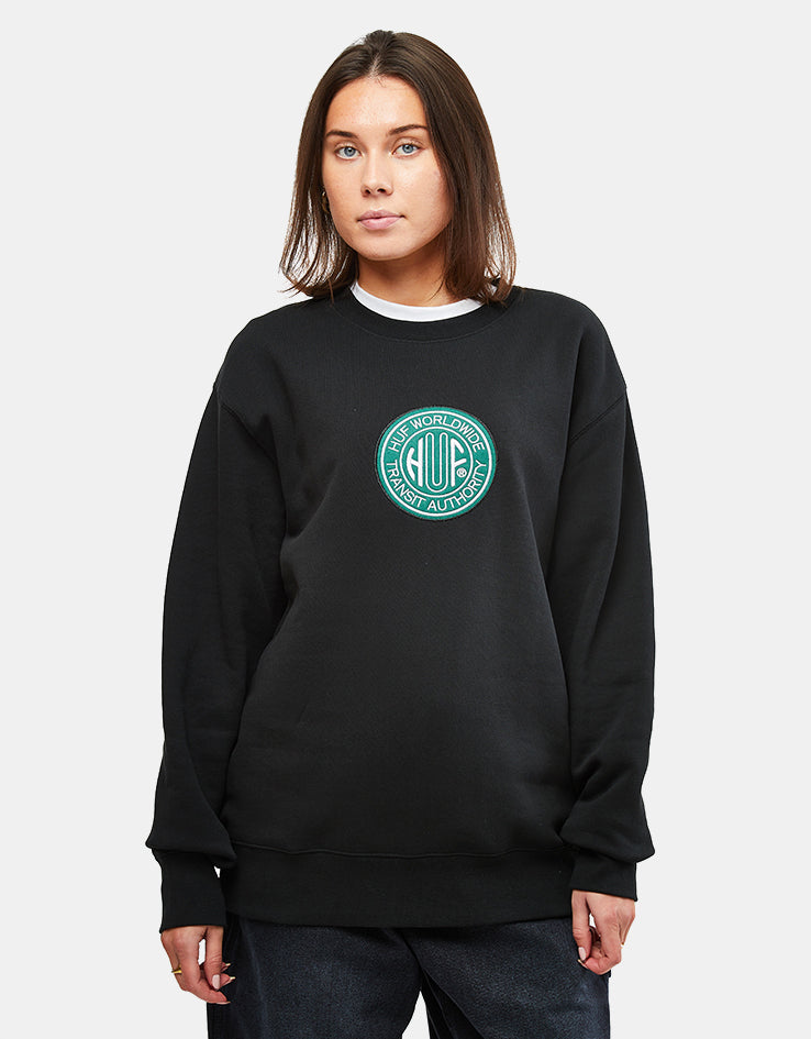 HUF Transit Authority Crewneck - Black