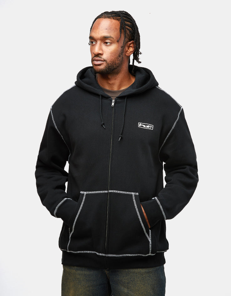 HUF Stretch Full Zip Hoodie - Black